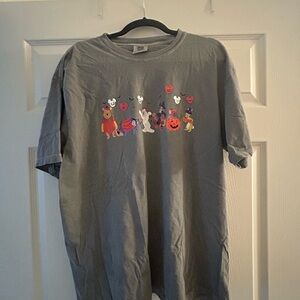 Comfort Colors Winnie the Pooh Halloween Gray Tee